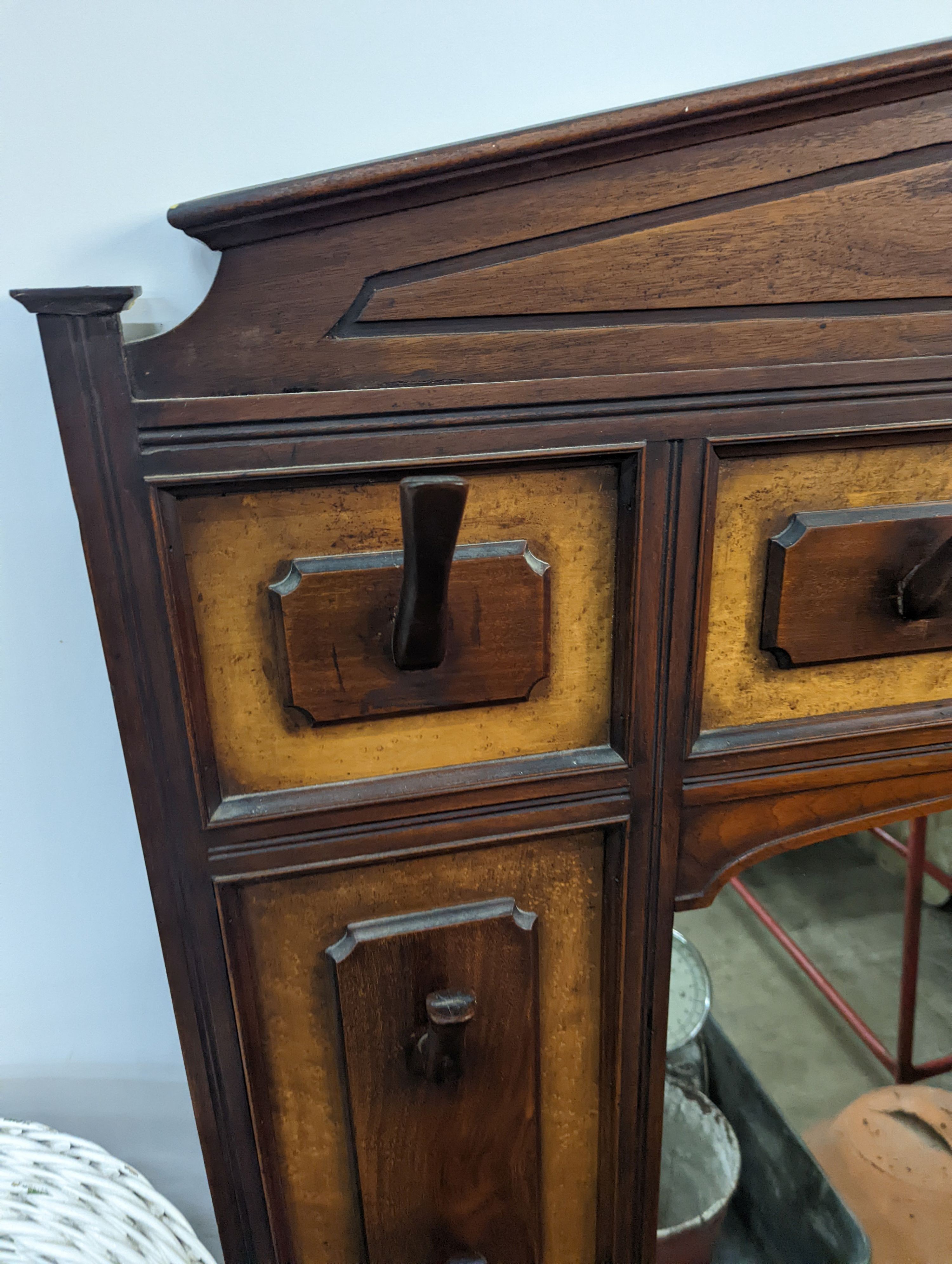 A 19th century Continental mahogany mirrored hall stand, width 107cm, height 135cm